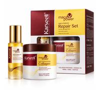 KARSEELL Pack Mascarilla Capilar de Colágeno 500 ml + Sérum de Aceite de Argán 50 ml Aceite de Coco Aguacate Manteca de Karité Hidratación Profunda Nutrición Intensa Reparación Tratamiento Intensivo