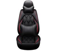 Karstry Juego Completo de Fundas para Asientos de Coche Universales, Fundas Asientos Coche Delanteros y Traseros, Compatible con Airbag Lateral, Se Adapta a la Mayoría de los Automóvil, Negro Rojo