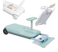 Kart De Limpieza para Niños, Carritos De Limpieza para Pisos con Mopa para Montar, Mini Kart Portátil, Kart De Limpieza Retráctil con 5 Velocidades Variables,Green