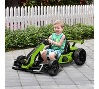 Kart Eléctrico Homcom Para Niños De 6 a 12 Años, 24 V, 6-12 Km/H, Con Asiento Ajustable, 2 Motores, Drift Go-Kart Con Bocina