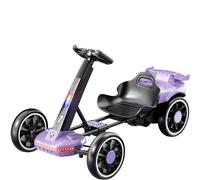 Kart eléctrico Plegable para niños, Coches para niños con batería de 12 V y Mando a Distancia, Karts con Pedales con música/Luces, Juguete para Montar en Interiores y Exteriores.,Púrpura