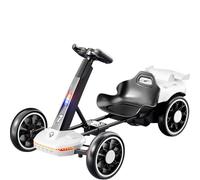 Kart eléctrico Plegable para niños, Coches para niños con batería de 12 V y Mando a Distancia, Karts con Pedales con música/Luces, Juguete para Montar en Interiores y Exteriores.,Blanca