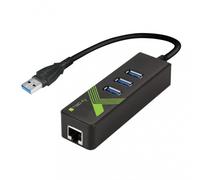 Karta sieciowa/adapter USB 3.0 na RJ45 Gigabit, hub 3x USB 3.2