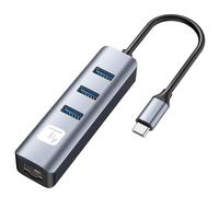 Karta sieciowa/adapter USB-C na RJ45 Gigabit, hub 3x USB-A