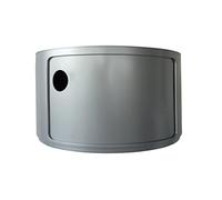 Kartell 4953SI Componibili Elemento modular redondo y opaco, Elemento redondo, Bajo H. 23.5, Plata