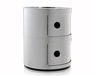 Kartell 5966 Elementos Componibles, Plata, Cromado, 32 x 32 x 40 cm, 2 elementos