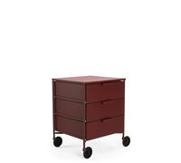 Kartell Cajonera con Ruedas, Tecnopolímero termoplástico Reciclado, Ciruela, H 63 cm