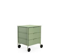 Kartell Cajonera con Ruedas, Tecnopolímero termoplástico Reciclado, Verdino, H 63 cm