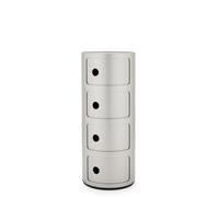 Kartell Componibili 4R Cajonera de plástico, Gris (Plateado), 32 x 32 x 77 cm