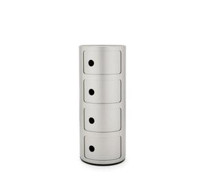 Kartell Componibili 4R Cajonera de plástico, Plata, 32 x 32 x 77 cm, 4 Elementos