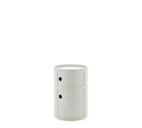 Kartell Componibili Big, Mueble Contenedor 2 Elementos, Diámetro 42 cm, Blanco