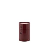 Kartell Componibili Big, Mueble Contenedor 2 Elementos, Diámetro 42 cm, Burdeos