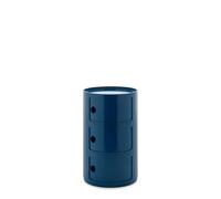 Kartell Componibili Big, Mueble Contenedor 3 Elementos, Diámetro 42 cm, Azul