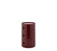 Kartell Componibili Big, Mueble Contenedor 3 Elementos, Diámetro 42 cm, Burdeos
