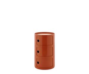 Kartell Componibili Big, Mueble Contenedor 3 Elementos, Diámetro 42 cm, Naranja