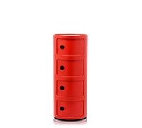 Kartell Componibili Cajonera, Rojo, 32 x 32 x 77 cm, 4 elementos