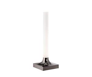 Kartell Goodnight, Lámpara de mesa con batería, Intensidad regulable, H 29 cm, Titanio brillante