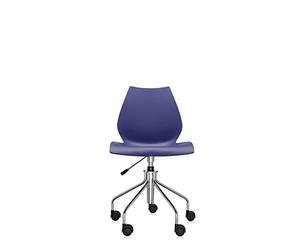 Kartell Maui Silla Standard sobre ruedas Una bomba, Azul Marino, Sin Reposabrazos