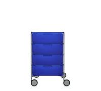 Kartell Mobil 2024 Contenedores, Acero, Con ruedas, Azul (Cobalto), 49 x 78 x 81 cm