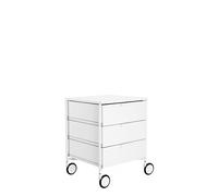 Kartell Mobil Mat, Mueble Contenedor con ruedas, 3 cajones, Blanco opaco