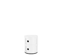 Kartell Mueble contenedor, Tecnopolímero termoplástico Reciclado, Blanco Opaco, H 40 cm, 2 elementos Recycled