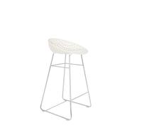 Kartell Smatrik Stool, Indoor, Taburete, Blanco con Estructura cromada