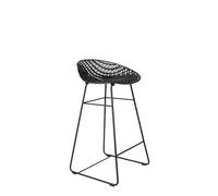 Kartell Smatrik Stool Outdoor, Taburete, Negro con Estructura Negra