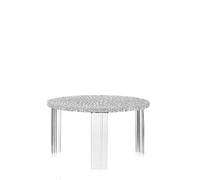 Kartell T-Table Mesita, Bambú, Cristal, H. 28 cm, 50 x 28 x 41 cm
