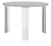 Kartell T-Table Mesita, Bambú, Cristal, H. 36 cm, 50 x 36 x 49 cm