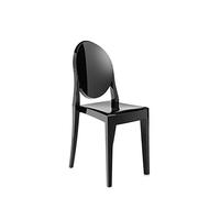 Kartell Victoria Ghost, Set de 2, Negro Brillante