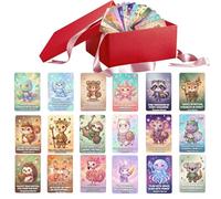 Karten mit positiven Affirmationen - 18 Karten Achtsamkeits Set | Positivitätskarten mit Tiermuster - Geschenk Für Familie Freunde Kollegen Frauen Männer