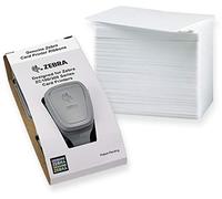 Karteo Cinta Negra Compatible con Zebra ZC100 ZC300 con 100 Tarjetas Plásticas Blancas - Cinta monocromática para Impresora de Tarjetas hasta 2000 Impresiones Tarjetas ID credenciales