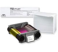 Karteo Evolis Badgy Kit de Cinta de Transferencia de Color YMCKO [ CBGR0100C ] | con 100 Tarjetas de plástico y Tarjeta de Limpieza en «T