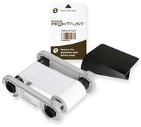 Karteo Evolis Primacy Zenius Cinta de Transferencia de Color Blanca [ RCT015NAA ] | Kit con 100 Tarjetas de plástico y Tarjetas de Limpieza