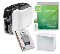 Karteo Zebra ZC100 [ P-Z-ZC11-0000000EM00 ] Kit de Impresora de Tarjetas de plástico | con Tarjetas de plástico en Blanco y Software