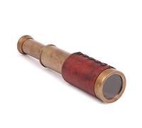Kartique Telescopio de latón de navegación hecho a mano con cubierta de caja de cuero marrón de alta calidad | Telescopio de latón marino antiguo de 6 pulgadas náutico