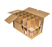 karton-billiger - 10 cajas para vasos, tazas y botellas - 15-30 compartimentos