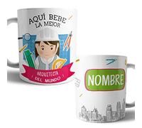 Kartoon Kase Taza Arquitecta Original Personalizada con Nombre | Mejor del Mundo Taza Profesiones de Cafe Desayuno para Regalar (Arquitecta)