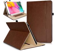 Karylax - Funda de protección completa con soporte y portadocumentos, universal, L, color marrón para Huawei MediaPad T5 10.1