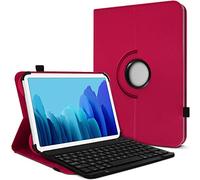 KARYLAX - Funda de protección y modo soporte horizontal, color rosa fucsia con teclado francés Azerty Bluetooth para tablet Lenovo Tab M10 FHD Plus (2ª generación)