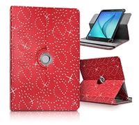 Karylax - Funda de protección y soporte universal L (27,5 x 19 cm), diseño de diamante rojo para Thomson TEO104G-MT2BK16 de 10,1"