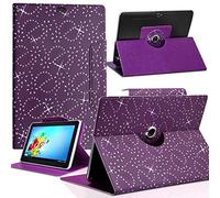 KARYLAX Funda universal para tablet Logicom Logikids de 5 de 7", diseño de diamantes, color morado