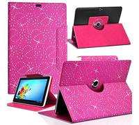 KARYLAX Funda universal para tablet Logicom Logikids de 5" de 7", diseño de diamantes, color rosa