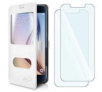 KARYLAX Pack de 2 lentes flexibles + funda protectora doble S-View universal S blanco para Orange Neva Start