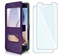 KARYLAX Pack de 2 lentes flexibles + funda protectora doble S-View universal S morado para Orange Neva Start
