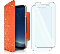 KARYLAX Pack de 2 lentes flexibles + funda protectora universal M (A) Naranja Diamante para Orange Neva Start