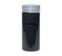 KASA DECORATION Arena de color negro para decoración, 1120 g, 11 colores decorativos en tarros rígidos con tapón de rosca, fina 0,2-0,6 mm, ideal para tus ideas decorativas