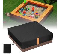 Kasanni Funda Arenero, Arenero Cubierta Cuadrado, Lona para Arenero Impermeable Cubierta para Cubierta de búnker 410D con Bandas Reflectantes y Bolsa de Almacenamiento（150x150x20cm Negro）