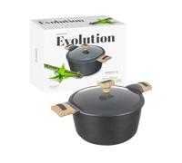 KASANOVA Cacerola antiadherente Evolution, apta para inducción, cacerola con tapa, compatible con todo tipo de cocinas