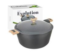 KASANOVA Cacerola antiadherente Evolution, apta para inducción, cacerola con tapa, compatible con todo tipo de cocinas